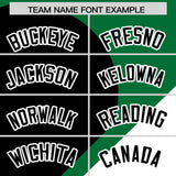 Custom Kelly Green Black-White Color Block Personalized Half Heart Pattern Authentic Baseball Jersey