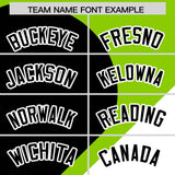 Custom Neon Green Black-White Color Block Personalized Half Heart Pattern Authentic Baseball Jersey