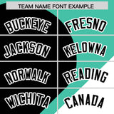 Custom Bright Green Black-White Color Block Personalized Half Heart Pattern Authentic Baseball Jersey