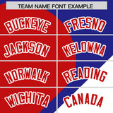 Custom Royal Red-White Color Block Personalized Half Heart Pattern Authentic Baseball Jersey