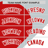 Custom Silver Red-White Color Block Personalized Half Heart Pattern Authentic Baseball Jersey