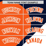 Custom Navy Orange-White Color Block Personalized Half Heart Pattern Authentic Baseball Jersey
