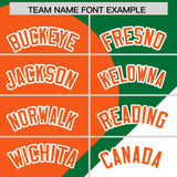 Custom Kelly Green Orange-White Color Block Personalized Half Heart Pattern Authentic Baseball Jersey