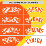 Custom Gold Orange-White Color Block Personalized Half Heart Pattern Authentic Baseball Jersey
