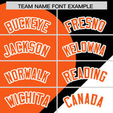 Custom Black Orange-White Color Block Personalized Half Heart Pattern Authentic Baseball Jersey