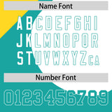 Custom Aqua Gold-White Color Block Personalized Half Heart Pattern Authentic Baseball Jersey