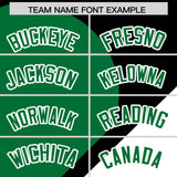 Custom Black Kelly Green-White Color Block Personalized Half Heart Pattern Authentic Baseball Jersey