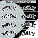Custom Black Silver-White Color Block Personalized Half Heart Pattern Authentic Baseball Jersey