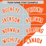Custom Orange Silver-White Color Block Personalized Half Heart Pattern Authentic Baseball Jersey