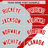 Custom Red Silver-White Color Block Personalized Half Heart Pattern Authentic Baseball Jersey