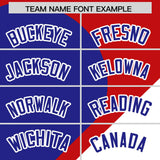 Custom Red Royal-White Color Block Personalized Half Heart Pattern Authentic Baseball Jersey