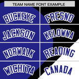 Custom Black Royal-White Color Block Personalized Half Heart Pattern Authentic Baseball Jersey