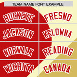 Custom Cream Red-Old Gold Color Block Personalized Half Heart Pattern Authentic Baseball Jersey