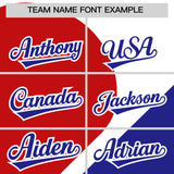 Custom White Red-Royal Color Block Personalized Half Heart Pattern Authentic Baseball Jersey