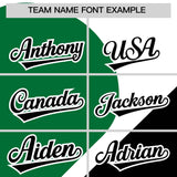 Custom White Kelly Green-Black Color Block Personalized Half Heart Pattern Authentic Baseball Jersey
