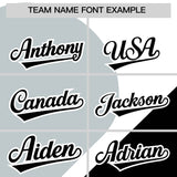 Custom White Silver-Black Color Block Personalized Half Heart Pattern Authentic Baseball Jersey