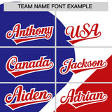 Custom White Royal-Red Color Block Personalized Half Heart Pattern Authentic Baseball Jersey