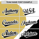 Custom White Old Gold-Black Color Block Personalized Half Heart Pattern Authentic Baseball Jersey
