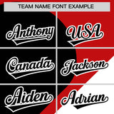 Custom Red Black-White Color Block Personalized Half Heart Pattern Authentic Baseball Jersey