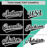 Custom Bright Green Black-White Color Block Personalized Half Heart Pattern Authentic Baseball Jersey