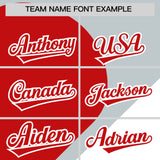 Custom Silver Red-White Color Block Personalized Half Heart Pattern Authentic Baseball Jersey