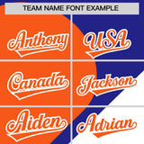 Custom Royal Orange-White Color Block Personalized Half Heart Pattern Authentic Baseball Jersey