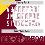 Custom Crimson Gold-White Color Block Personalized Half Heart Pattern Authentic Baseball Jersey