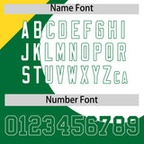 Custom Kelly Green Gold-White Color Block Personalized Half Heart Pattern Authentic Baseball Jersey