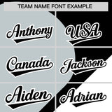 Custom Black Silver-White Color Block Personalized Half Heart Pattern Authentic Baseball Jersey
