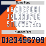 Custom Orange Navy-White Color Block Personalized Half Heart Pattern Authentic Baseball Jersey