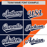 Custom Orange Navy-White Color Block Personalized Half Heart Pattern Authentic Baseball Jersey