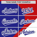 Custom Red Royal-White Color Block Personalized Half Heart Pattern Authentic Baseball Jersey