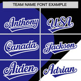 Custom Black Royal-White Color Block Personalized Half Heart Pattern Authentic Baseball Jersey