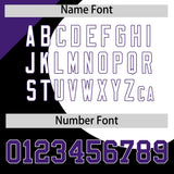Custom Black Purple-White Color Block Personalized Half Heart Pattern Authentic Baseball Jersey