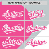 Custom Silver Pink-White Color Block Personalized Half Heart Pattern Authentic Baseball Jersey