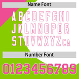 Custom Neon Green Pink-White Color Block Personalized Half Heart Pattern Authentic Baseball Jersey