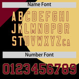 Custom Black Crimson-Khaki Color Block Personalized Half Heart Pattern Authentic Baseball Jersey