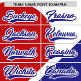 Custom White Red-Royal Color Block Personalized Half Heart Pattern Authentic Baseball Jersey