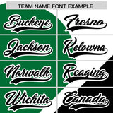 Custom White Kelly Green-Black Color Block Personalized Half Heart Pattern Authentic Baseball Jersey