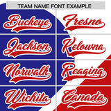 Custom White Royal-Red Color Block Personalized Half Heart Pattern Authentic Baseball Jersey