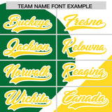 Custom White Kelly Green-Gold Color Block Personalized Half Heart Pattern Authentic Baseball Jersey