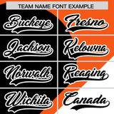 Custom Orange Black-White Color Block Personalized Half Heart Pattern Authentic Baseball Jersey