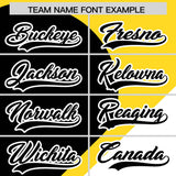 Custom Gold Black-White Color Block Personalized Half Heart Pattern Authentic Baseball Jersey