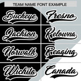 Custom Silver Black-White Color Block Personalized Half Heart Pattern Authentic Baseball Jersey