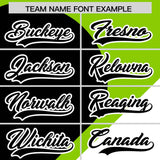 Custom Neon Green Black-White Color Block Personalized Half Heart Pattern Authentic Baseball Jersey