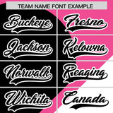 Custom Pink Black-White Color Block Personalized Half Heart Pattern Authentic Baseball Jersey