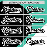Custom Bright Green Black-White Color Block Personalized Half Heart Pattern Authentic Baseball Jersey