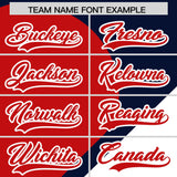 Custom Navy Red-White Color Block Personalized Half Heart Pattern Authentic Baseball Jersey