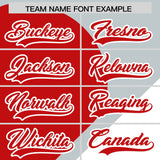 Custom Silver Red-White Color Block Personalized Half Heart Pattern Authentic Baseball Jersey