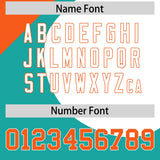 Custom Aqua Orange-White Color Block Personalized Half Heart Pattern Authentic Baseball Jersey